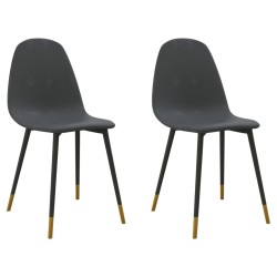 vidaXL Esszimmerstühle 2 Stk. Dunkelgrau Stoff