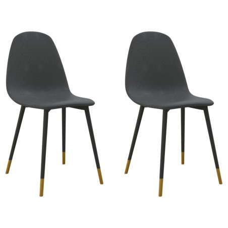 vidaXL Esszimmerstühle 2 Stk. Dunkelgrau Stoff
