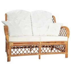 vidaXL 2-Sitzer-Sofa Hellbraun Rattan 