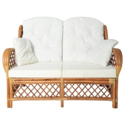 vidaXL 2-Sitzer-Sofa Hellbraun Rattan 