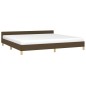 Bettgestell mit Kopfteil Dunkelbraun 200x200 cm Stoff Bettgestell mit Kopfteil Dunkelbraun 200x200 cm Stoff