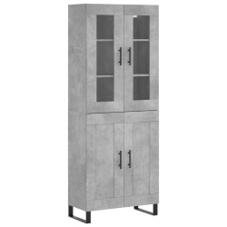 Highboard Betongrau 69,5x34x180 cm Holzwerkstoff