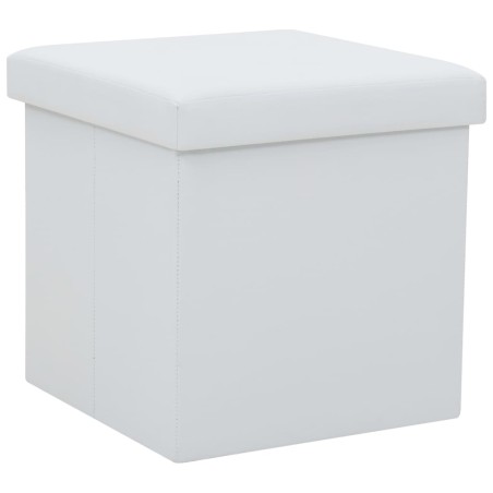 vidaXL Hocker mit Stauraum Weiß Kunstleder 