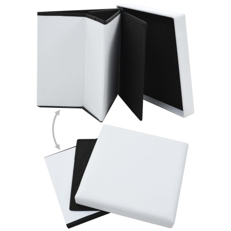 vidaXL Hocker mit Stauraum Weiß Kunstleder 