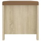 vidaXL Sitzbank mit Stauraum und Kissen Sonoma-Eiche 105x40x45 cm vidaXL Sitzbank mit Stauraum und Kissen Sonoma-Eiche 105x40x45 cm