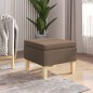 vidaXL Hocker mit Holzbeinen Braun Stoff vidaXL Hocker mit Holzbeinen Braun Stoff