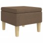 vidaXL Hocker mit Holzbeinen Braun Stoff vidaXL Hocker mit Holzbeinen Braun Stoff