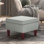 vidaXL Hocker mit Holzbeinen Hellgrau Samt vidaXL Hocker mit Holzbeinen Hellgrau Samt