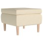 vidaXL Hocker mit Holzbeinen Creme Stoff vidaXL Hocker mit Holzbeinen Creme Stoff
