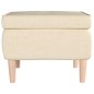 vidaXL Hocker mit Holzbeinen Creme Stoff vidaXL Hocker mit Holzbeinen Creme Stoff