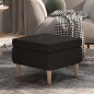 vidaXL Hocker mit Holzbeinen Schwarz Stoff vidaXL Hocker mit Holzbeinen Schwarz Stoff