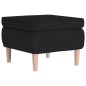 vidaXL Hocker mit Holzbeinen Schwarz Stoff vidaXL Hocker mit Holzbeinen Schwarz Stoff