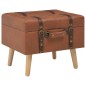 vidaXL Hocker mit Stauraum 40 cm Hellbraun Kunstleder vidaXL Hocker mit Stauraum 40 cm Hellbraun Kunstleder
