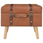 vidaXL Hocker mit Stauraum 40 cm Hellbraun Kunstleder vidaXL Hocker mit Stauraum 40 cm Hellbraun Kunstleder