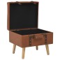 vidaXL Hocker mit Stauraum 40 cm Hellbraun Kunstleder vidaXL Hocker mit Stauraum 40 cm Hellbraun Kunstleder