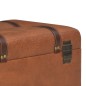 vidaXL Hocker mit Stauraum 40 cm Hellbraun Kunstleder vidaXL Hocker mit Stauraum 40 cm Hellbraun Kunstleder