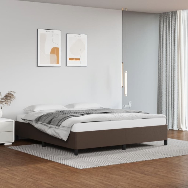 Bettgestell Braun 180x200 cm Kunstleder Bettgestell Braun 180x200 cm Kunstleder