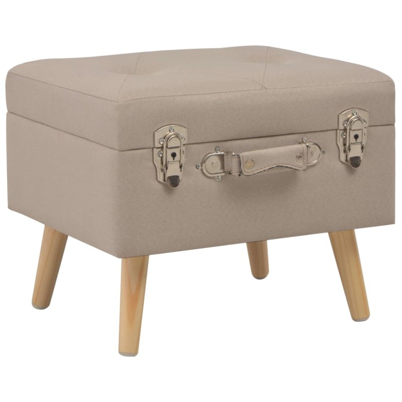 vidaXL Hocker mit Stauraum 40 cm Beige Stoff vidaXL Hocker mit Stauraum 40 cm Beige Stoff
