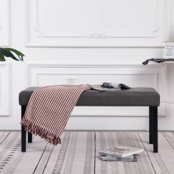 vidaXL Sitzbank 106 cm Grau Kunstleder