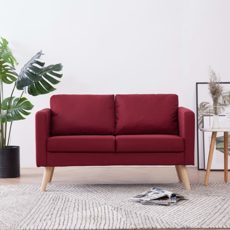 vidaXL 2-Sitzer-Sofa Stoff Weinrot vidaXL 2-Sitzer-Sofa Stoff Weinrot