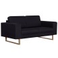 vidaXL 2-Sitzer-Sofa Stoff Schwarz vidaXL 2-Sitzer-Sofa Stoff Schwarz