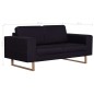 vidaXL 2-Sitzer-Sofa Stoff Schwarz vidaXL 2-Sitzer-Sofa Stoff Schwarz