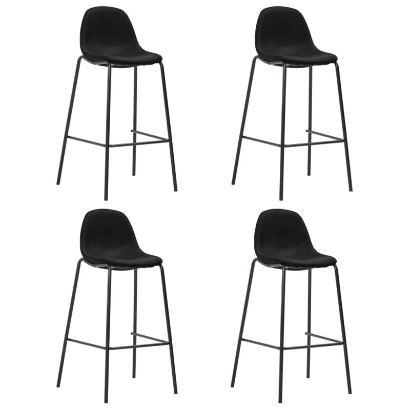 vidaXL Barhocker 4 Stk. Schwarz Stoff vidaXL Barhocker 4 Stk. Schwarz Stoff