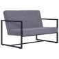 vidaXL 2-Sitzer-Sofa mit Armlehnen Hellgrau Stahl und Stoff vidaXL 2-Sitzer-Sofa mit Armlehnen Hellgrau Stahl und Stoff