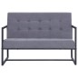 vidaXL 2-Sitzer-Sofa mit Armlehnen Hellgrau Stahl und Stoff vidaXL 2-Sitzer-Sofa mit Armlehnen Hellgrau Stahl und Stoff
