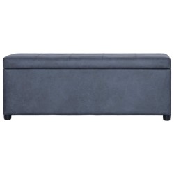vidaXL Bank mit Staufach 116 cm Grau Wildleder-Optik