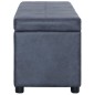 vidaXL Bank mit Staufach 116 cm Grau Wildleder-Optik vidaXL Bank mit Staufach 116 cm Grau Wildleder-Optik