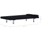 vidaXL Schlafsofa mit zwei Kissen Schwarz Polyester vidaXL Schlafsofa mit zwei Kissen Schwarz Polyester