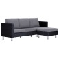 vidaXL 3-Sitzer-Sofa mit Kissen Schwarz Kunstleder vidaXL 3-Sitzer-Sofa mit Kissen Schwarz Kunstleder