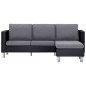 vidaXL 3-Sitzer-Sofa mit Kissen Schwarz Kunstleder vidaXL 3-Sitzer-Sofa mit Kissen Schwarz Kunstleder