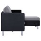 vidaXL 3-Sitzer-Sofa mit Kissen Schwarz Kunstleder vidaXL 3-Sitzer-Sofa mit Kissen Schwarz Kunstleder