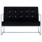 vidaXL 2-Sitzer-Sofa mit Armlehnen Schwarz Chrom und Samt vidaXL 2-Sitzer-Sofa mit Armlehnen Schwarz Chrom und Samt