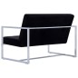 vidaXL 2-Sitzer-Sofa mit Armlehnen Schwarz Chrom und Samt vidaXL 2-Sitzer-Sofa mit Armlehnen Schwarz Chrom und Samt