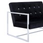 vidaXL 2-Sitzer-Sofa mit Armlehnen Schwarz Chrom und Samt vidaXL 2-Sitzer-Sofa mit Armlehnen Schwarz Chrom und Samt