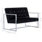 vidaXL 2-Sitzer-Sofa mit Armlehnen Schwarz Chrom und Samt vidaXL 2-Sitzer-Sofa mit Armlehnen Schwarz Chrom und Samt