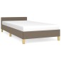 Bettgestell mit Kopfteil Taupe 80x200 cm Stoff Bettgestell mit Kopfteil Taupe 80x200 cm Stoff