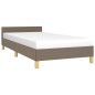 Bettgestell mit Kopfteil Taupe 80x200 cm Stoff Bettgestell mit Kopfteil Taupe 80x200 cm Stoff