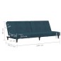 vidaXL Schlafsofa 2-Sitzer Blau Samt vidaXL Schlafsofa 2-Sitzer Blau Samt
