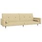vidaXL Schlafsofa 2-Sitzer mit 2 Kissen Creme Samt vidaXL Schlafsofa 2-Sitzer mit 2 Kissen Creme Samt