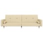vidaXL Schlafsofa 2-Sitzer mit 2 Kissen Creme Samt vidaXL Schlafsofa 2-Sitzer mit 2 Kissen Creme Samt