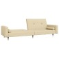vidaXL Schlafsofa 2-Sitzer mit 2 Kissen Creme Samt vidaXL Schlafsofa 2-Sitzer mit 2 Kissen Creme Samt