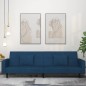 vidaXL Schlafsofa 2-Sitzer mit 2 Kissen Blau Samt vidaXL Schlafsofa 2-Sitzer mit 2 Kissen Blau Samt