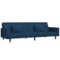 vidaXL Schlafsofa 2-Sitzer mit 2 Kissen Blau Samt vidaXL Schlafsofa 2-Sitzer mit 2 Kissen Blau Samt