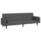 vidaXL Schlafsofa 2-Sitzer mit 2 Kissen Dunkelgrau Stoff vidaXL Schlafsofa 2-Sitzer mit 2 Kissen Dunkelgrau Stoff