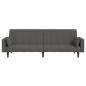 vidaXL Schlafsofa 2-Sitzer mit 2 Kissen Dunkelgrau Stoff vidaXL Schlafsofa 2-Sitzer mit 2 Kissen Dunkelgrau Stoff