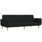 vidaXL Schlafsofa 2-Sitzer mit 2 Kissen Schwarz Stoff vidaXL Schlafsofa 2-Sitzer mit 2 Kissen Schwarz Stoff